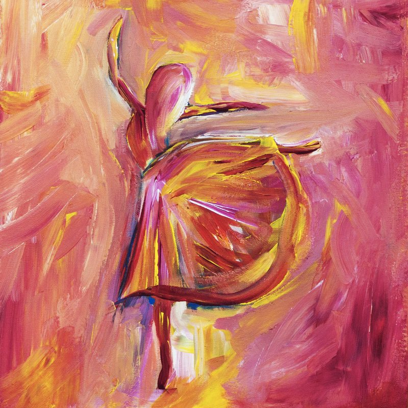 Spirited Dancer, acrylic on canvas, by Nikolaos Giannakakis